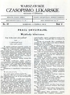 Warszawskie Czasopismo Lekarskie 1928 R.5 nr 17