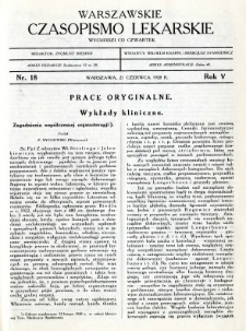 Warszawskie Czasopismo Lekarskie 1928 R.5 nr 18
