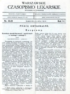 Warszawskie Czasopismo Lekarskie 1928 R.5 nr 22-23