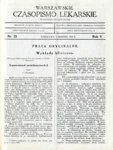 Warszawskie Czasopismo Lekarskie 1928 R.5 nr 25