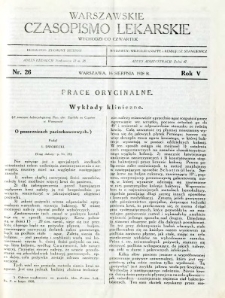 Warszawskie Czasopismo Lekarskie 1928 R.5 nr 26