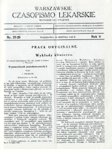 Warszawskie Czasopismo Lekarskie 1928 R.5 nr 27-28