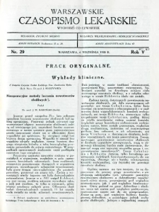 Warszawskie Czasopismo Lekarskie 1928 R.5 nr 29