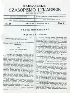 Warszawskie Czasopismo Lekarskie 1928 R.5 nr 30