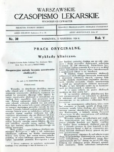 Warszawskie Czasopismo Lekarskie 1928 R.5 nr 30