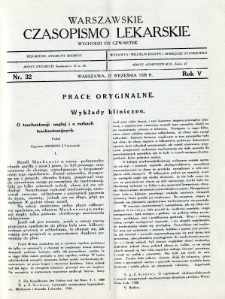 Warszawskie Czasopismo Lekarskie 1928 R.5 nr 32