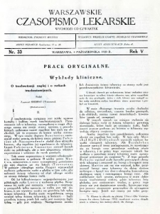 Warszawskie Czasopismo Lekarskie 1928 R.5 nr 33