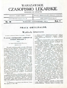 Warszawskie Czasopismo Lekarskie 1928 R.5 nr 36