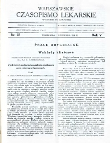Warszawskie Czasopismo Lekarskie 1928 R.5 nr 37