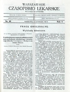 Warszawskie Czasopismo Lekarskie 1928 R.5 nr 40