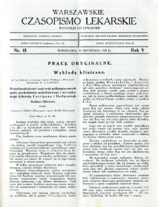 Warszawskie Czasopismo Lekarskie 1928 R.5 nr 41