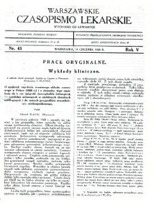 Warszawskie Czasopismo Lekarskie 1928 R.5 nr 43