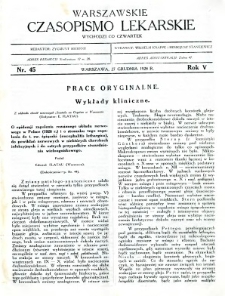 Warszawskie Czasopismo Lekarskie 1928 R.5 nr 45