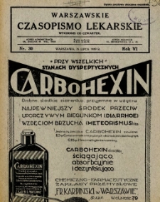 Warszawskie Czasopismo Lekarskie 1929 R.6 nr 30