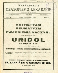 Warszawskie Czasopismo Lekarskie 1929 R.6 nr 32