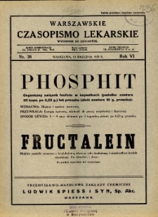 Warszawskie Czasopismo Lekarskie 1929 R.6 nr 38
