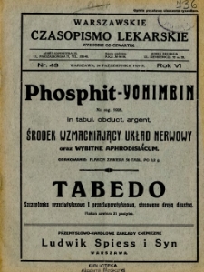 Warszawskie Czasopismo Lekarskie 1929 R.6 nr 43