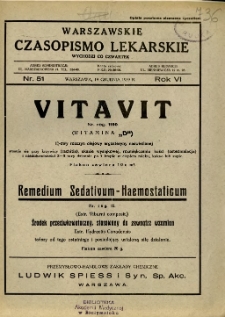 Warszawskie Czasopismo Lekarskie 1929 R.6 nr 51