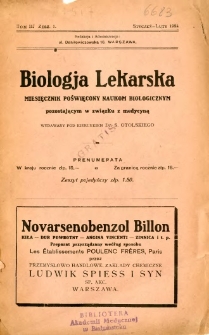 Biologja Lekarska 1924 R.3 nr 1
