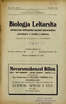 Biologja Lekarska 1924 R.3 nr 5