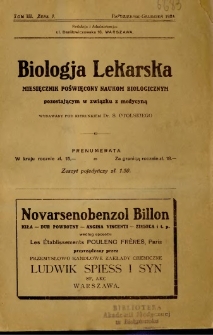 Biologja Lekarska 1924 R.3 nr 7