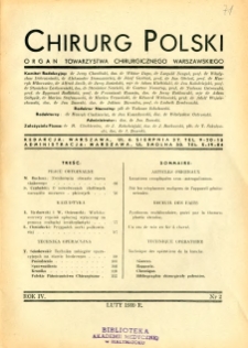 Chirurg Polski 1939 R.4 nr 2