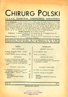 Chirurg Polski 1939 R.4 nr 4