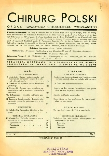 Chirurg Polski 1939 R.4 nr 6
