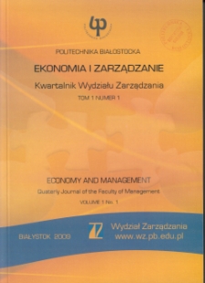 Ekonomia i Zarządzanie : Kwartalnik Wydziału Zarządzania. T. 1 nr 1