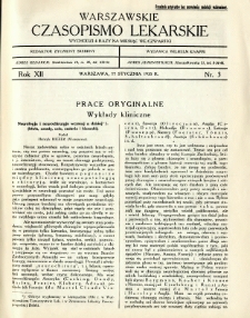 Warszawskie Czasopismo Lekarskie 1935 R.12 nr 3