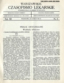 Warszawskie Czasopismo Lekarskie 1935 R.12 nr 6