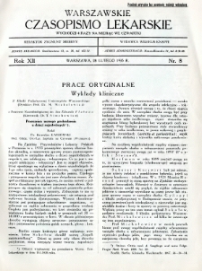 Warszawskie Czasopismo Lekarskie 1935 R.12 nr 8