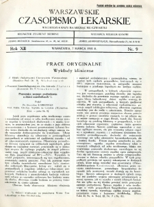 Warszawskie Czasopismo Lekarskie 1935 R.12 nr 9