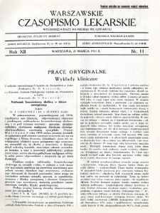 Warszawskie Czasopismo Lekarskie 1935 R.12 nr 11