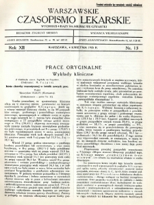 Warszawskie Czasopismo Lekarskie 1935 R.12 nr 13