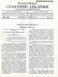 Warszawskie Czasopismo Lekarskie 1935 R.12 nr 15