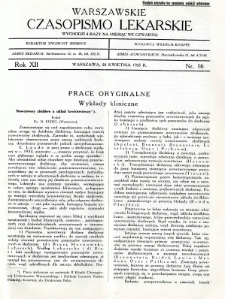 Warszawskie Czasopismo Lekarskie 1935 R.12 nr 16