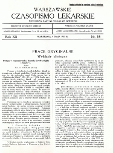 Warszawskie Czasopismo Lekarskie 1935 R.12 nr 18