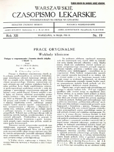 Warszawskie Czasopismo Lekarskie 1935 R.12 nr 19