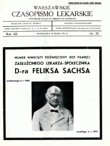 Warszawskie Czasopismo Lekarskie 1935 R.12 nr 20