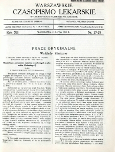 Warszawskie Czasopismo Lekarskie 1935 R.12 nr 27-28