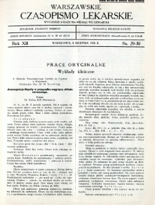 Warszawskie Czasopismo Lekarskie 1935 R.12 nr 29-30