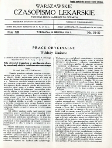 Warszawskie Czasopismo Lekarskie 1935 R.12 nr 31-32