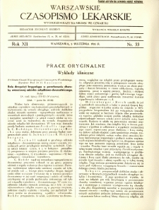 Warszawskie Czasopismo Lekarskie 1935 R.12 nr 33