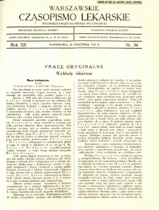 Warszawskie Czasopismo Lekarskie 1935 R.12 nr 36