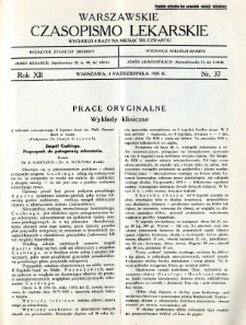 Warszawskie Czasopismo Lekarskie 1935 R.12 nr 37