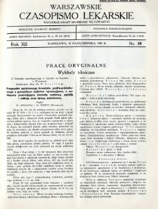 Warszawskie Czasopismo Lekarskie 1935 R.12 nr 38
