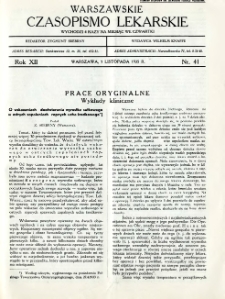 Warszawskie Czasopismo Lekarskie 1935 R.12 nr 41