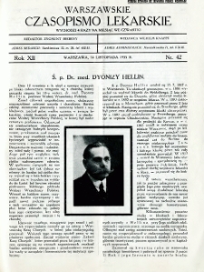 Warszawskie Czasopismo Lekarskie 1935 R.12 nr 42