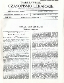 Warszawskie Czasopismo Lekarskie 1935 R.12 nr 46